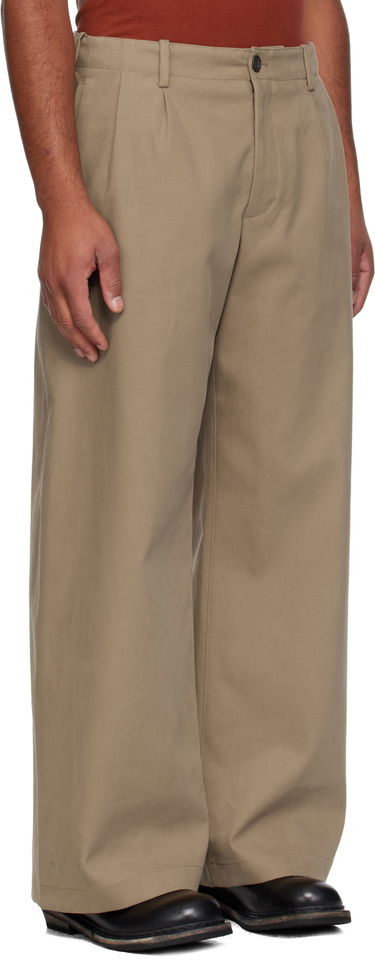 Byxor OUR LEGACY Bridge Pleated Wide-Leg Chino Trousers Beige | M4254BS, 1