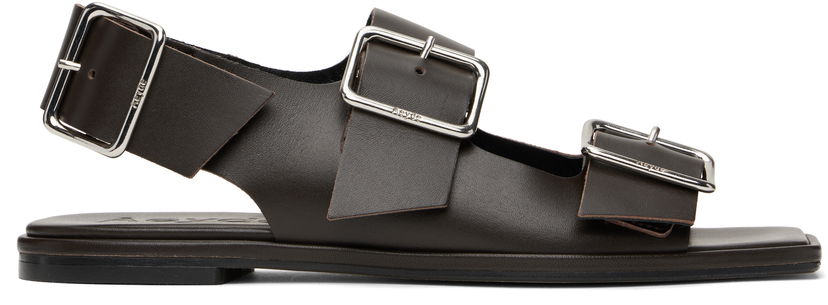Kläder Aeyde Aeyde Thekla Leather Slingback Sandals Brun | A11-FS-BRNS08FL65-SS25-953-001