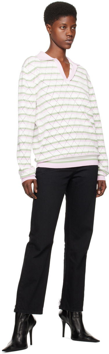 Sweater We11done We11done Striped Knit Polo Shirt Flerfärgad | WD-KT0-24-639-U-LP, 3