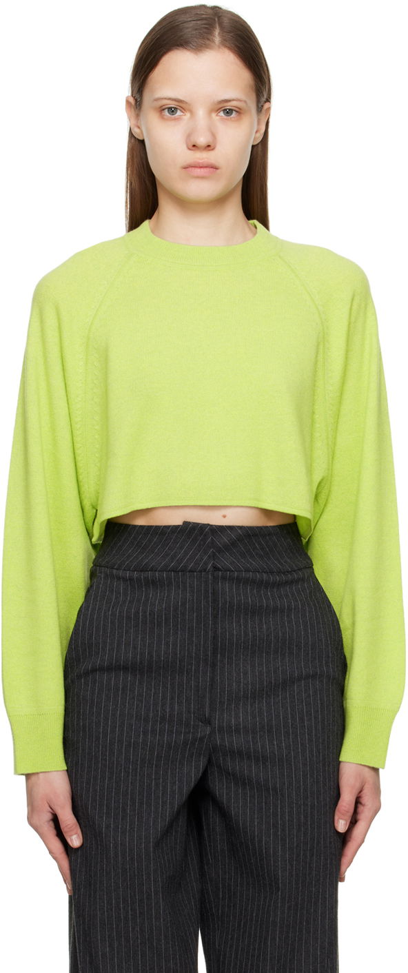 Sweater Loulou de Saison Loulou de Saison Bocas Cropped Sweater Grön | BOCAS
