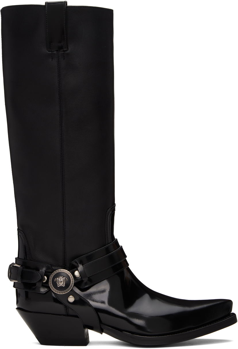Kläder Versace Versace Texano Knee-High Boots Svart | 1016746_1A12155_1B00I