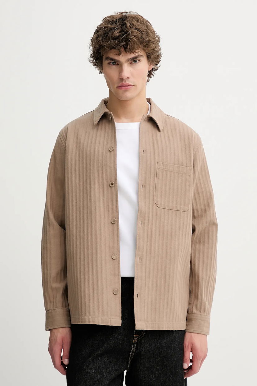 Skjorta Samsoe Samsoe Samsoe Samsoe SADAMON Regular Fit Collared Shirt Beige | M25200057