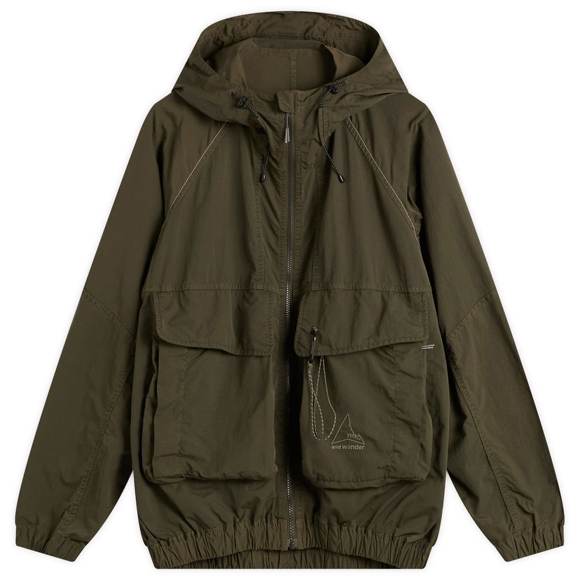 Vindjacka ROA And Wander Garment Dye Nylon Hooded Jacket Grön | 5745221536-180