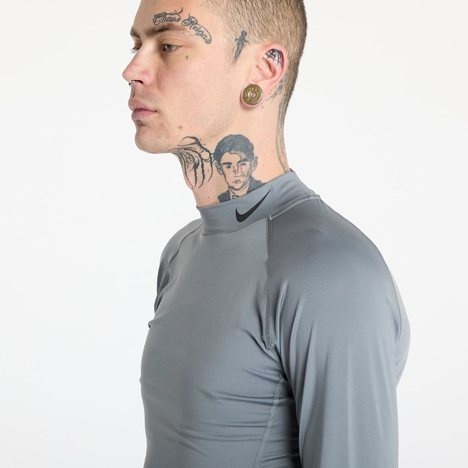 T-shirt Nike Pro Dri-FIT Fitness Mock-Neck Long-Sleeve Top Grå | FB7908-084, 1