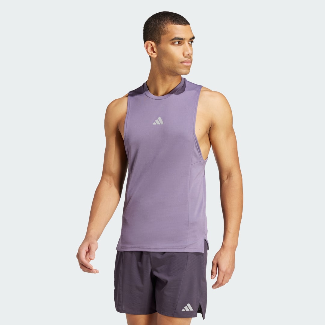 Linne adidas Performance Designed for Training Workout HEAT.RDY Top Purpur | IS3711, 1