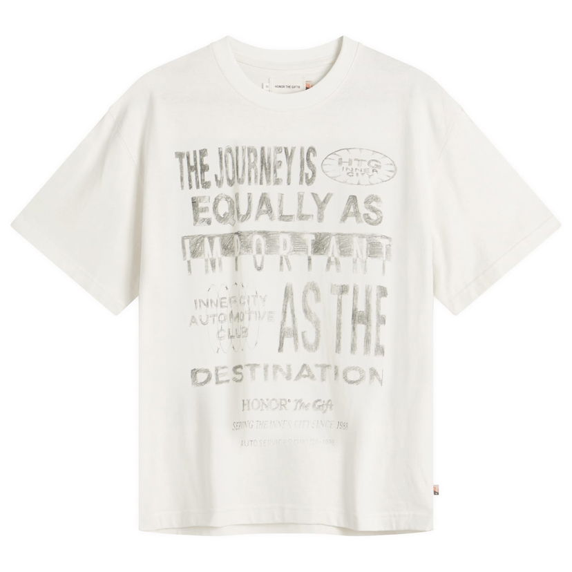 T-shirt Honor The Gift Travelled Journey Graphic T-Shirt, Size Large Vit | HTG250146-WHT