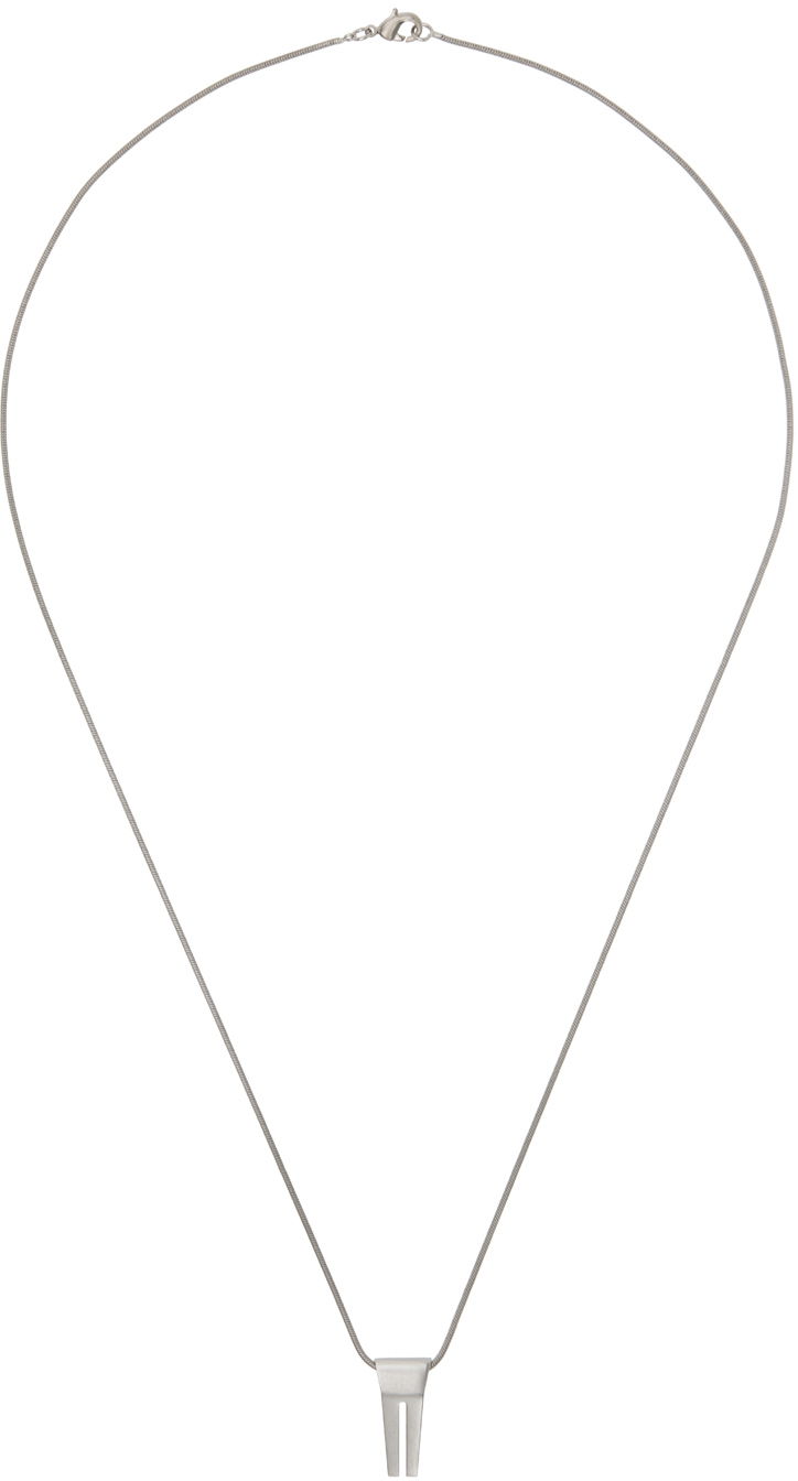 Halsband Rick Owens Silver Porterville Mini Open Trunk Charm Necklace Metallisk | RJ0000100 MMT