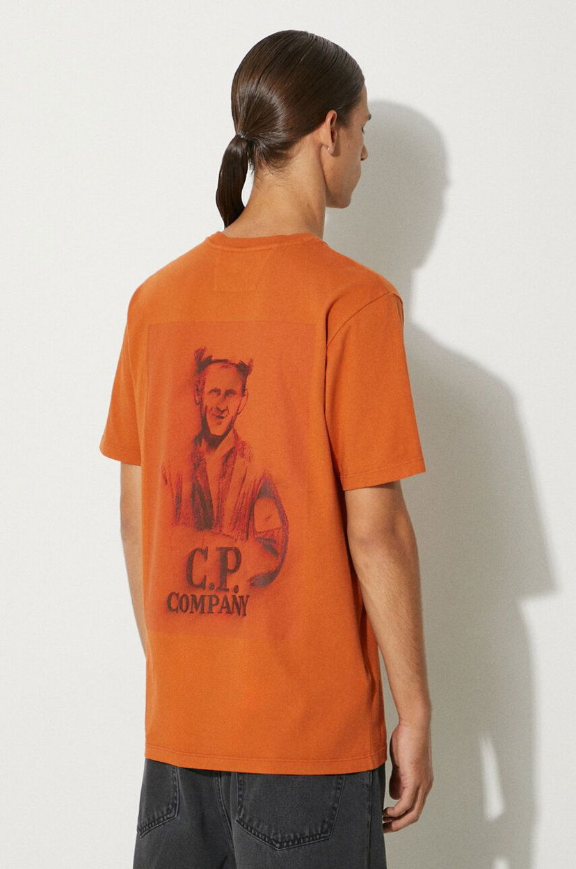 T-shirt C.P. Company 24/1 Jersey Pencil Effect Graphics T-Shirt Brun | 17CMTS242A005431G