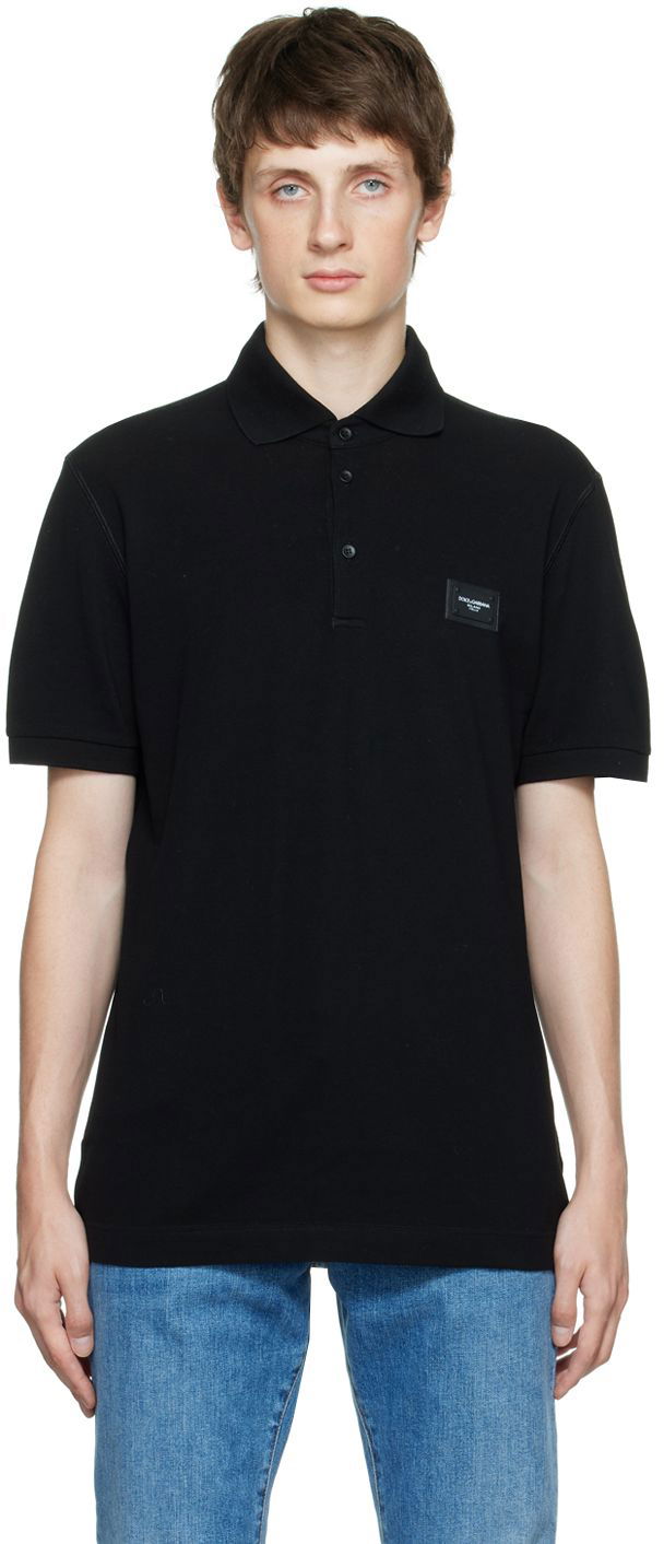 Polotröja Dolce & Gabbana Black Cotton Polo Svart | G8KK1TFU7EN