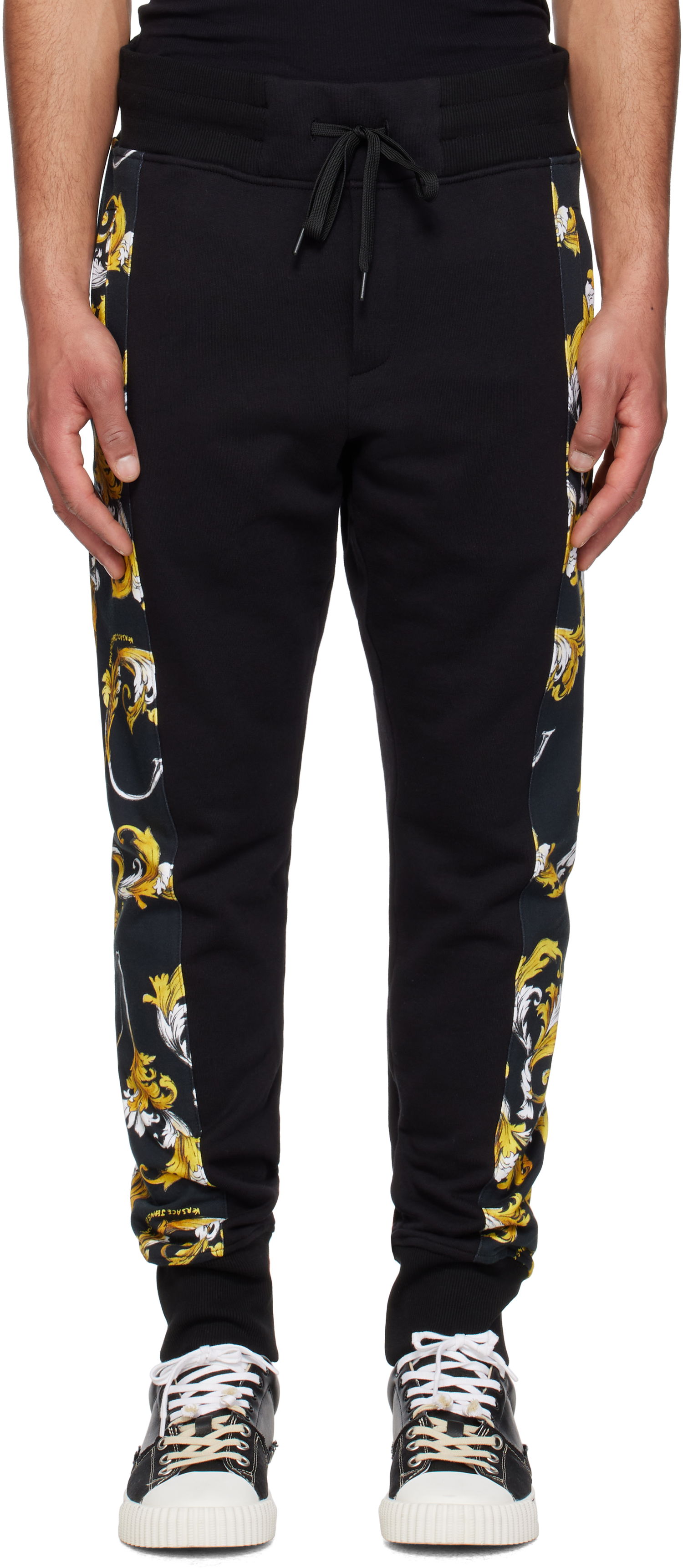 Träningsbyxor Versace Versace Jeans Couture Graphic Trim Sweatpants Svart | E78GAA3C0_EFS189, 0