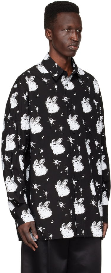 Skjorta We11done We11done Cotton Poplin Space Bunny Print Shirt Svart | WD-BL1-22-142-M-BK, 1
