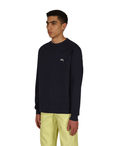 T-shirt Stüssy Stock Logo Longsleeve T-Shirt Mörkblå | 1140242 NAVY, 2