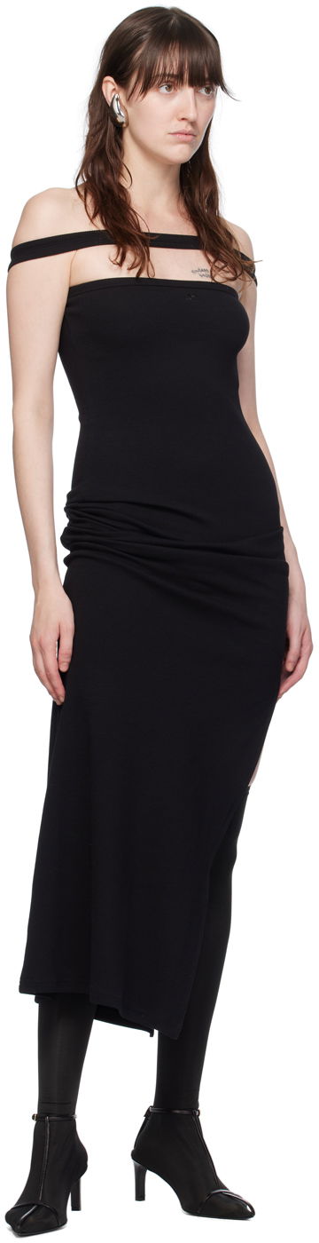 Klä Courrèges Courrèges Hyperbole Off-the-Shoulder Maxi Dress Svart | 224JRO400JS0121, 3