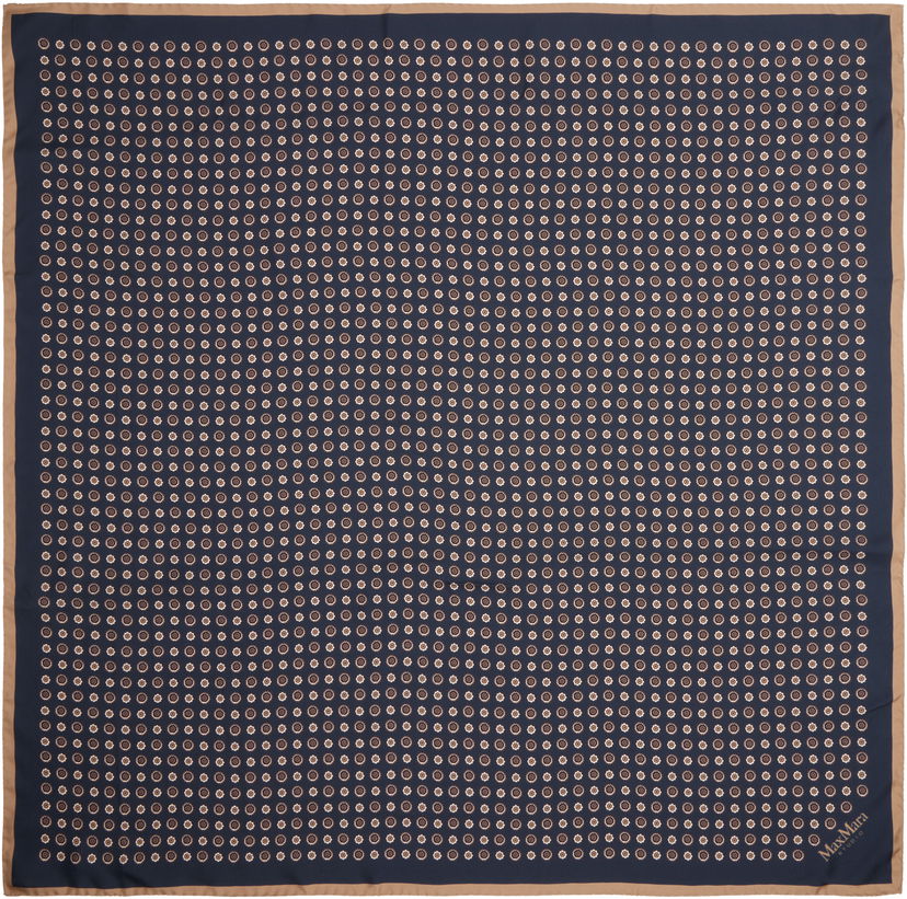 Halsduk Max Mara Max Mara Studio Lontra Silk Scarf Mörkblå | 2526546011600