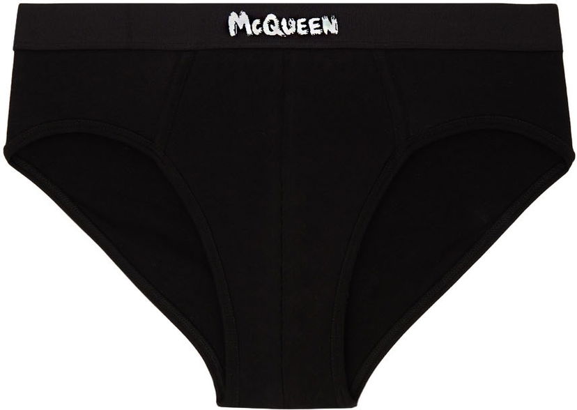 Underkläder och strumpor Alexander McQueen Alexander McQueen Graffiti Briefs Svart | 7107514112Q