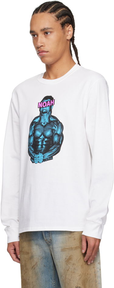 T-shirt Noah Noah 'The Pain Cave' Graphic Long Sleeve T-Shirt Vit | T256SS25WHT, 3