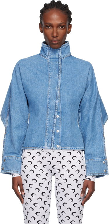 Jacka Marine Serre Moon Laser Wash Long Sleeve Denim Jacket Blå | WSI033ACDEN0002, 0