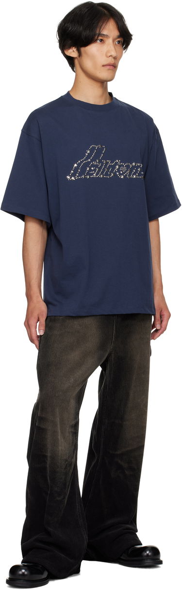 T-shirt We11done Pearly 'Se11done' Logo T-Shirt by We11done Mörkblå | WD-TT2-25-735-U-NV, 3