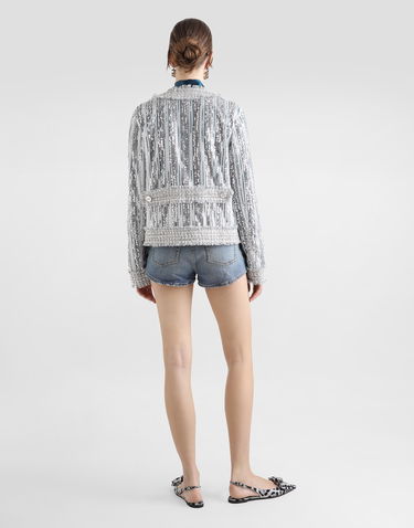 Jacka Dolce & Gabbana Dolce & Gabbana Tulle Gabbana Jacket with Sequin Embroidery Grå | F27DLTFLSKCS0998, 2