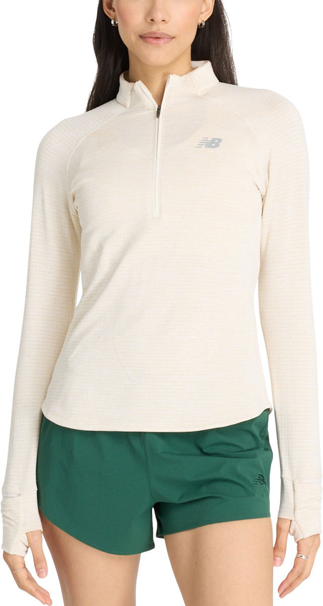 Sweatshirt New Balance Athletics Heat Grid 1/2 Zip Beige | wt43200-lit