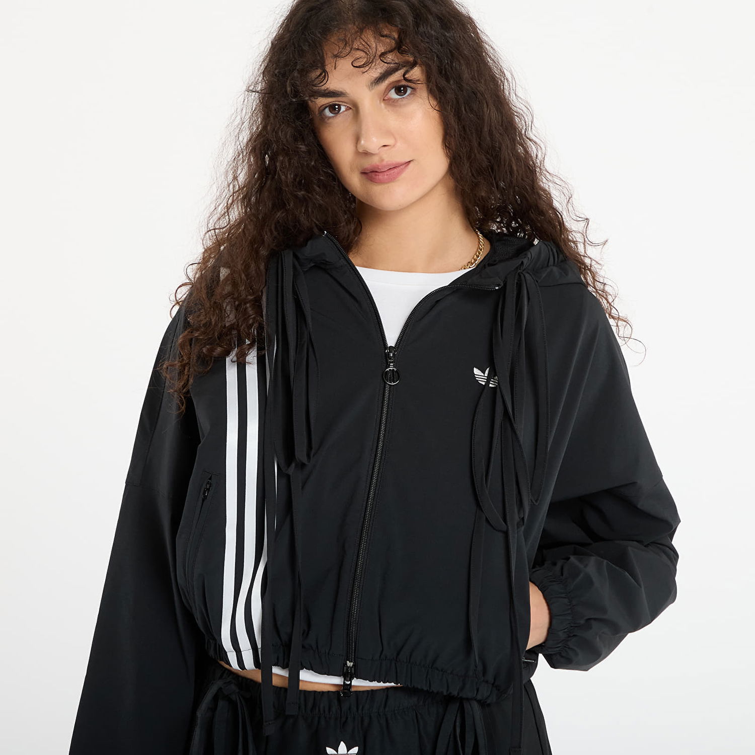 Sweatshirt adidas Originals Ribbon Tie Cropped Track Top Svart | JX2698, 1