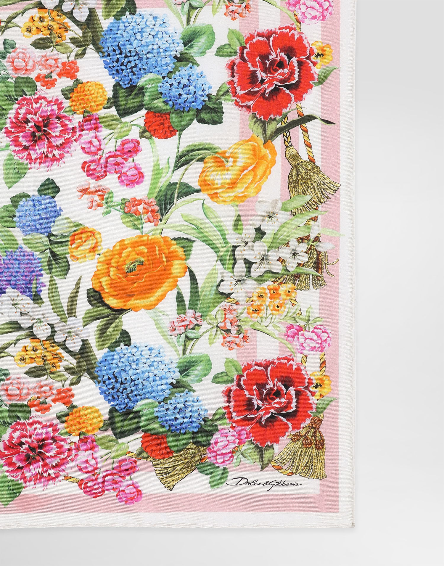 Halsduk Dolce & Gabbana Dolce & Gabbana Floral Print Silk Twill Square Scarf Flerfärgad | FN093RGDCV8HD5KU, 1