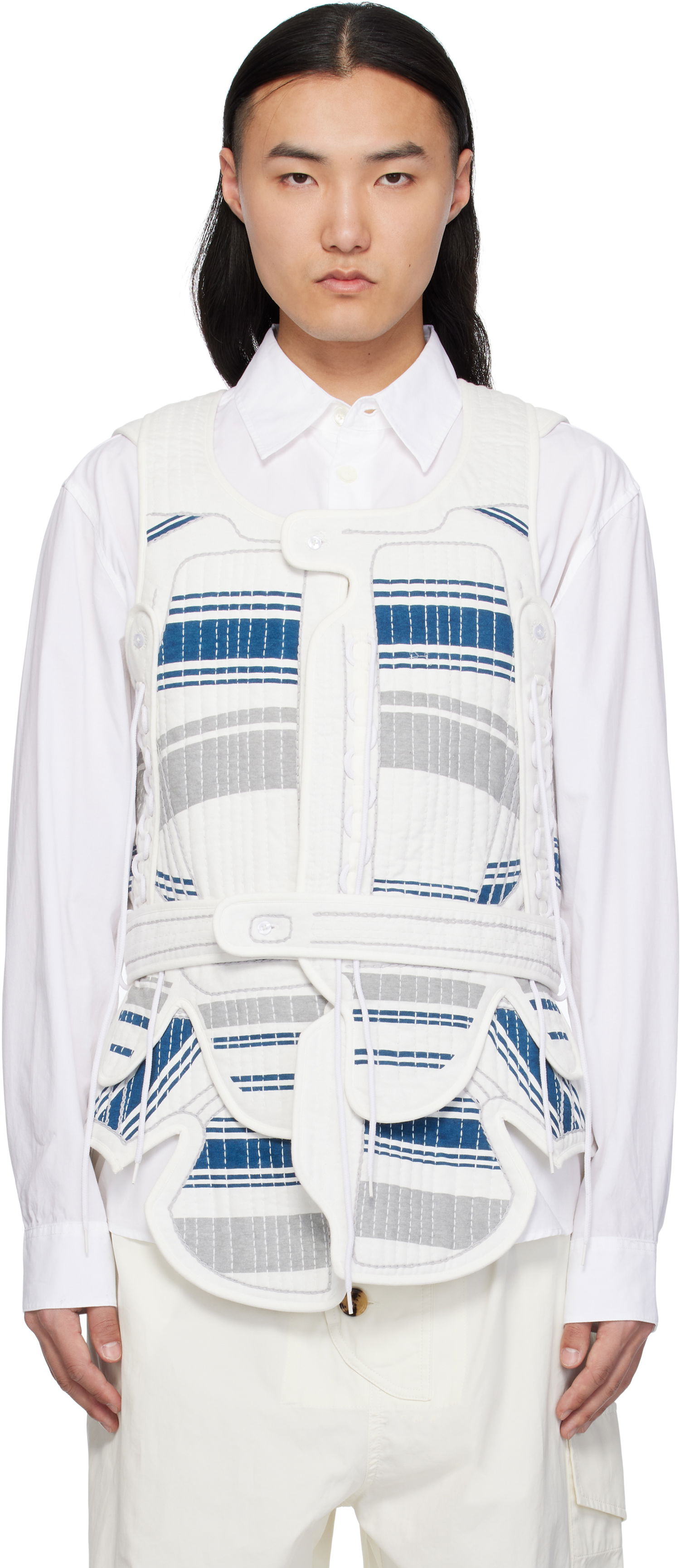 Väst Craig Green Craig Green Hand-Embroidered Harness Vest Vit | CGSS25CWOJKT85, 0