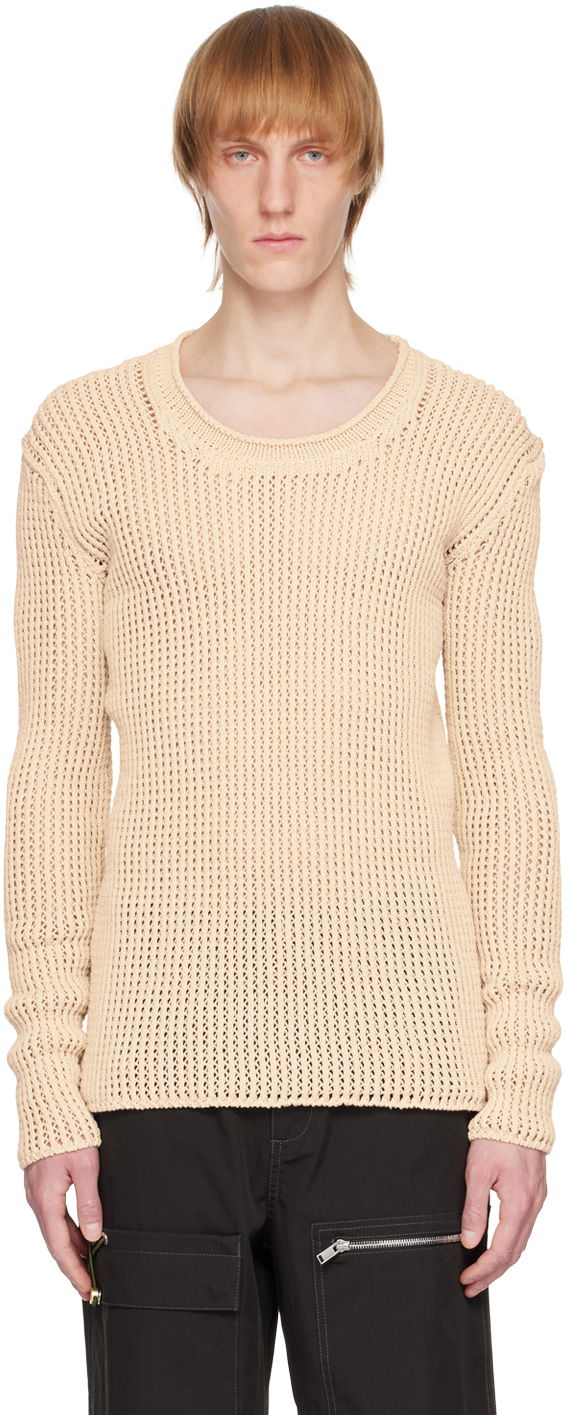 Sweater Dion Lee Grid Knitted Sweater Beige | C7163R23