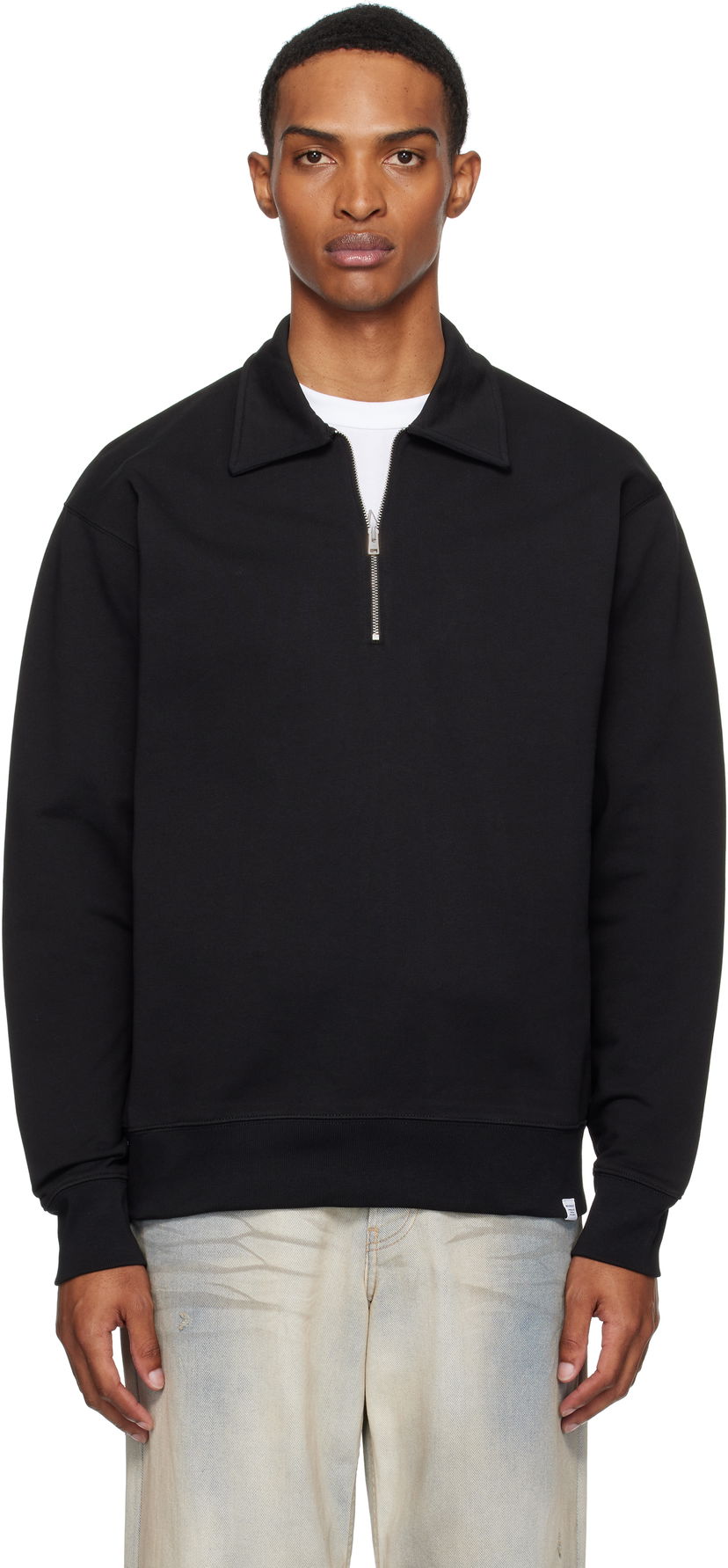 Sweatshirt NORSE PROJECTS Ketel Relaxed Half Zip Sweatshirt Svart | N20-1381