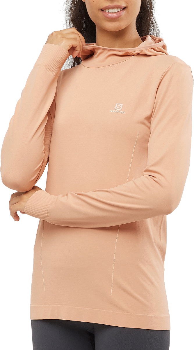 Sweatshirt Salomon COMET SEAMLESS HOODY W Orange | lc1498700