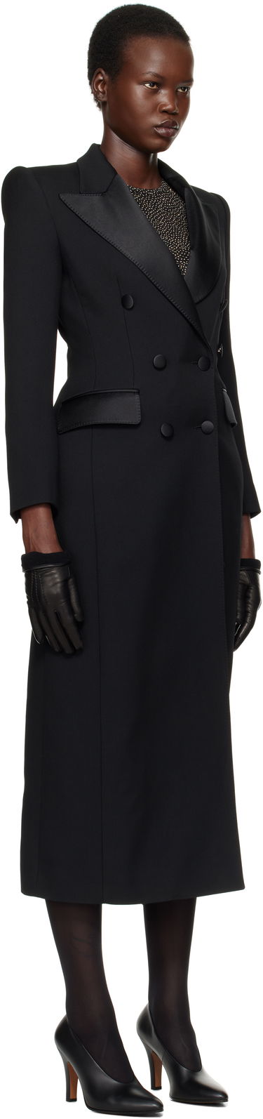 Trenchcoat Dolce & Gabbana Dolce&Gabbana Double-Breasted Tuxedo Coat Svart | F0W2FT FU272, 1