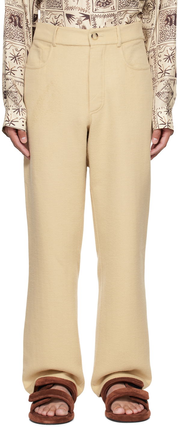 Byxor Nanushka Savi Baggy Trousers Beige | NM22PFPA01372