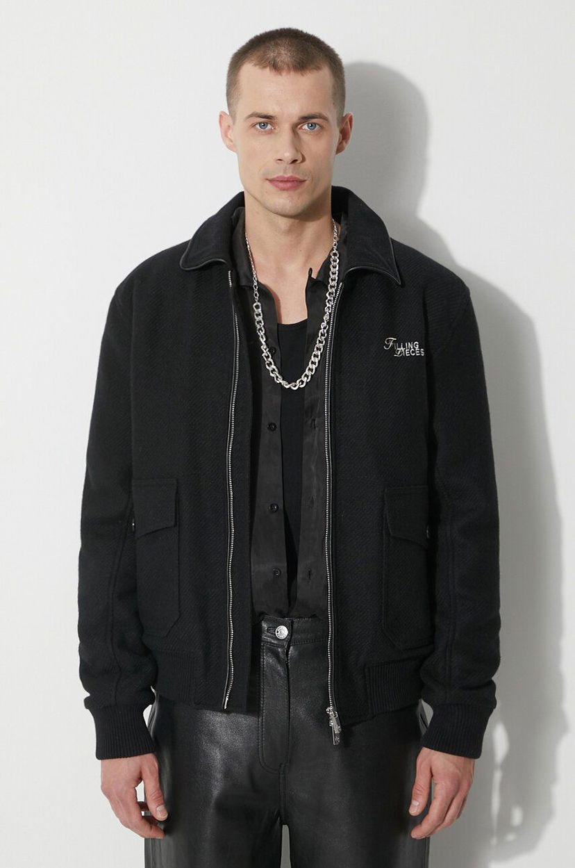 Bomberjacka Filling Pieces Filling Pieces Wool Bomber Jacket Svart | 78634101861
