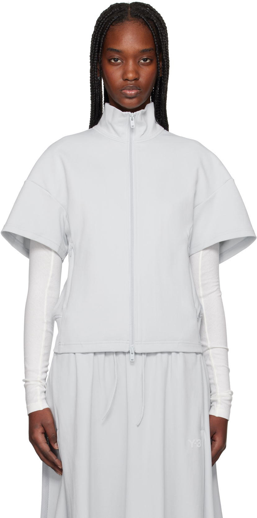 Klä Y-3 Y-3 Short Sleeve Track Jacket Grå | JL6671