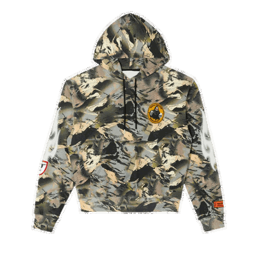 Sweatshirt HERON PRESTON Camo Flaming Hoodie Grön | HMBB017S22JER0025901, 0