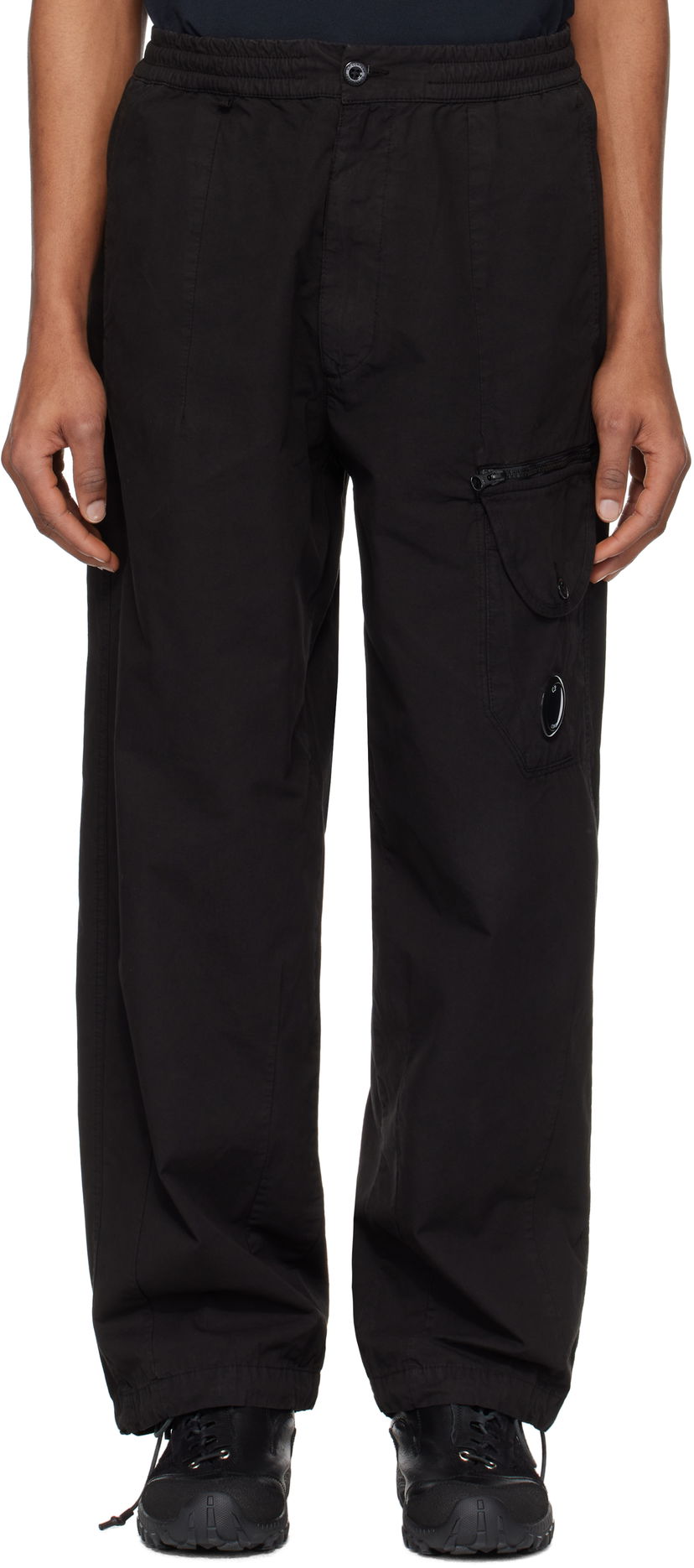 Cargo byxor C.P. Company C.P. Company Microreps Boxy Lens Cargo Pants Svart | 18CMPA094A-006475G