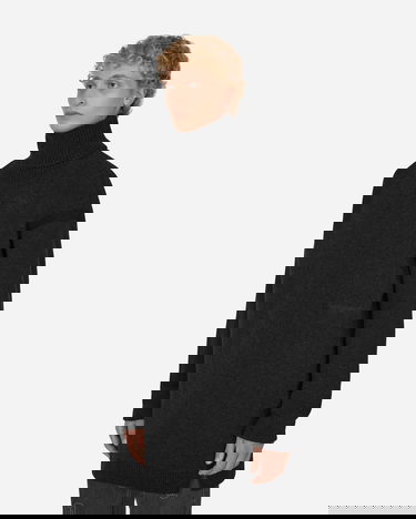 Sweater Off-White Micro Bouclé Knit Turtleneck Black Svart | OMHF039F22KNI001 1010, 2