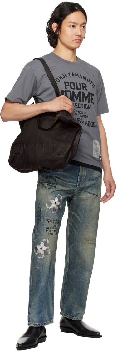 Tygpåse Yohji Yamamoto YOHJI YAMAMOTO Horse Double Handle Leather Tote Svart | HP-I01-770, 3