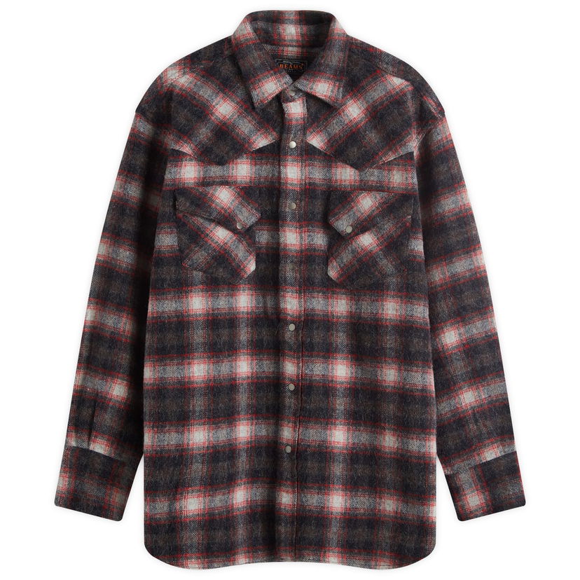 Skjorta BEAMS Beams Plus Western Wool Shirt, Size Large Flerfärgad | 3811-0904-791-19