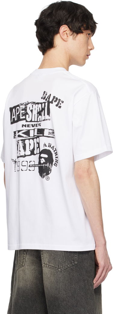 T-shirt BAPE Stencil Logo Relaxed Fit T-Shirt Vit | 001TEK801332M, 2