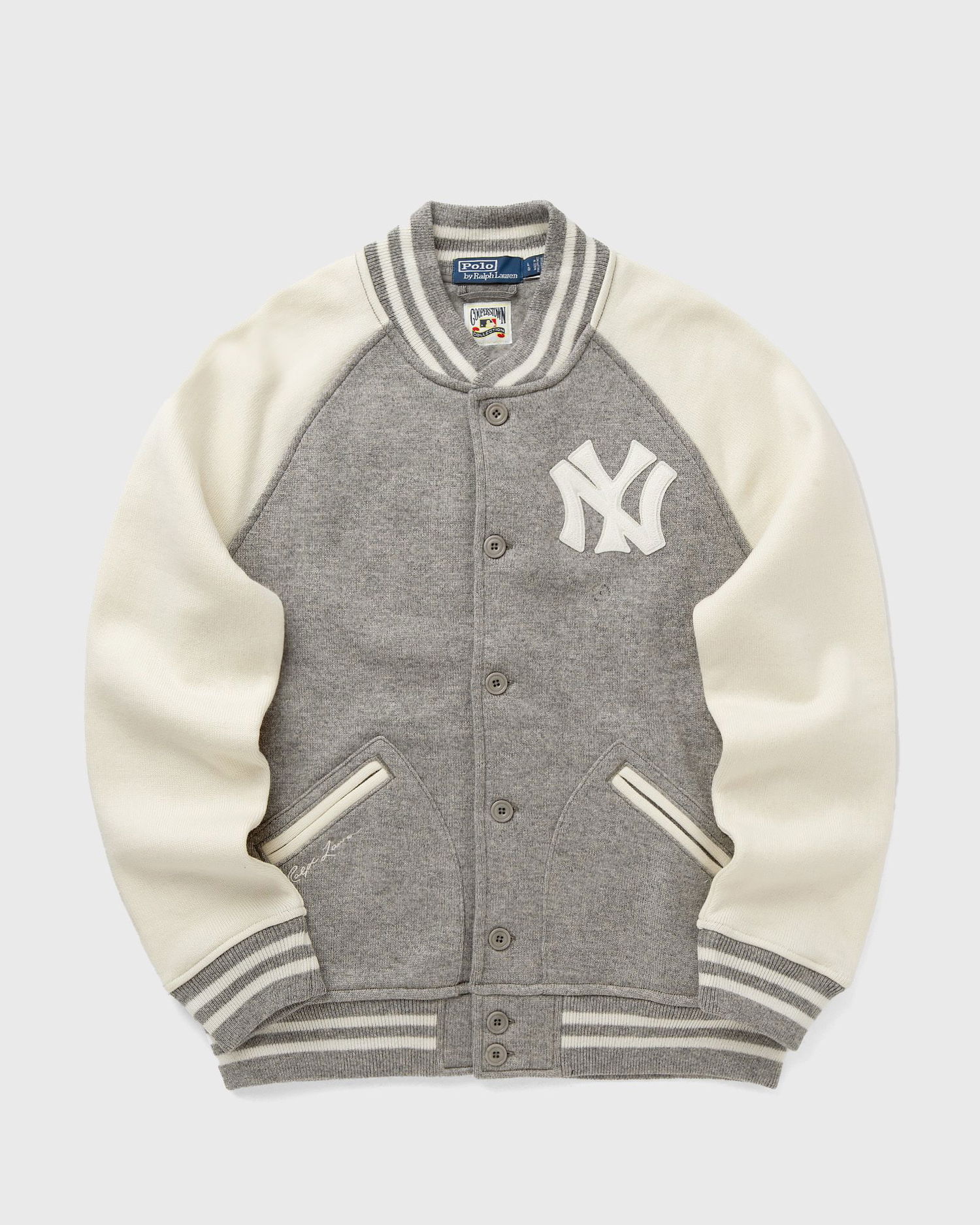 Sweatshirt Polo by Ralph Lauren New York Yankees Ralph Lauren Cooperstown Collection Long Sleeve Varsity Sweatshirt Grå | 710982814001, 0