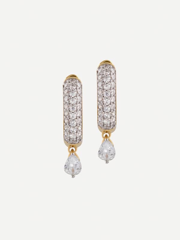 Örhängen GUESS Sparkling Rectangle Drop Earrings Vit | JSBE04506JW, 0