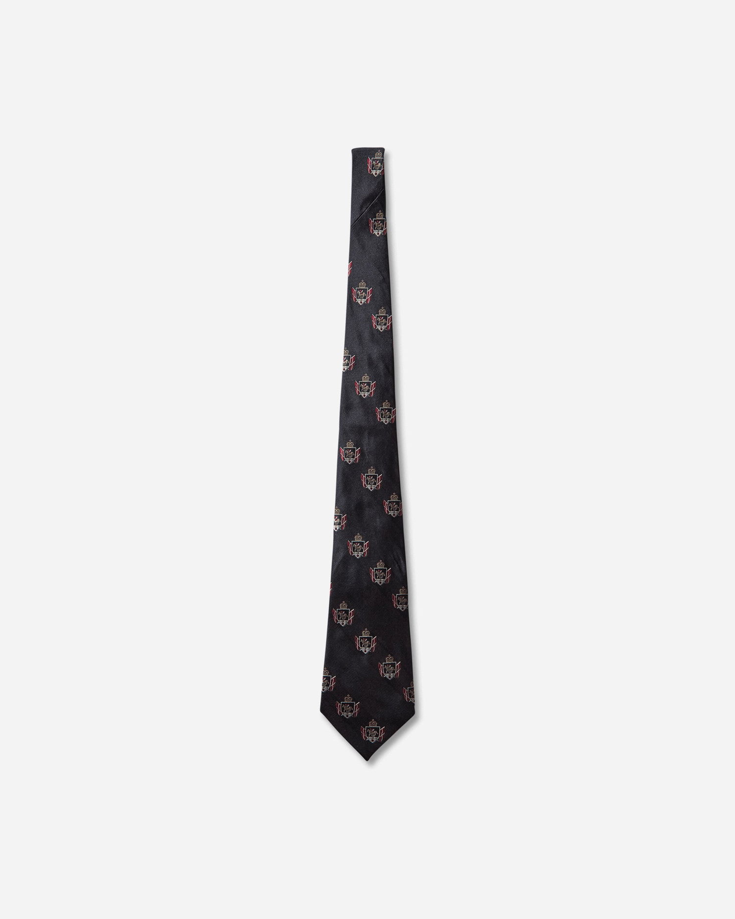 Tillbehör Junya Watanabe Silk Tie with Crest Pattern Svart | WP-K408-W25 1, 1