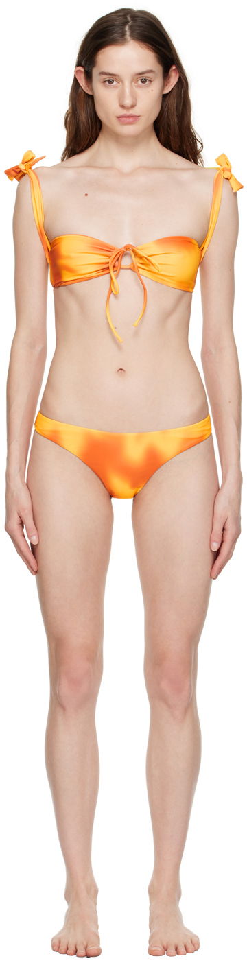 Badkläder GUIZIO Guizio Mona Tie-Front Bikini Orange | MB 5