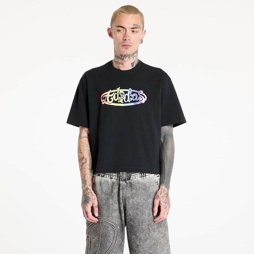 T-shirt adidas Originals Jeremy Scott Pride Graphic Cropped T-Shirt Svart | JY2011
