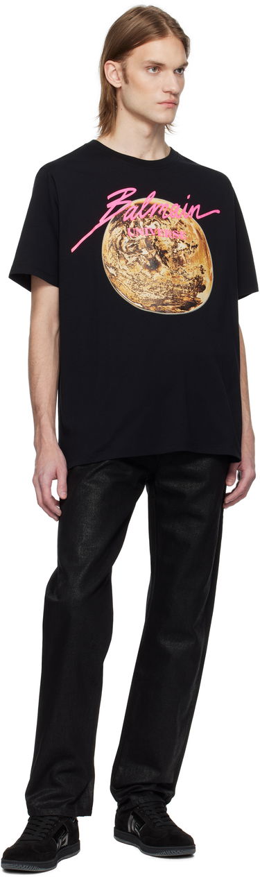 T-shirt Balmain Balmain 'Universe' Logo & Planet Graphic T-Shirt Svart | EH0EG010GE78, 3