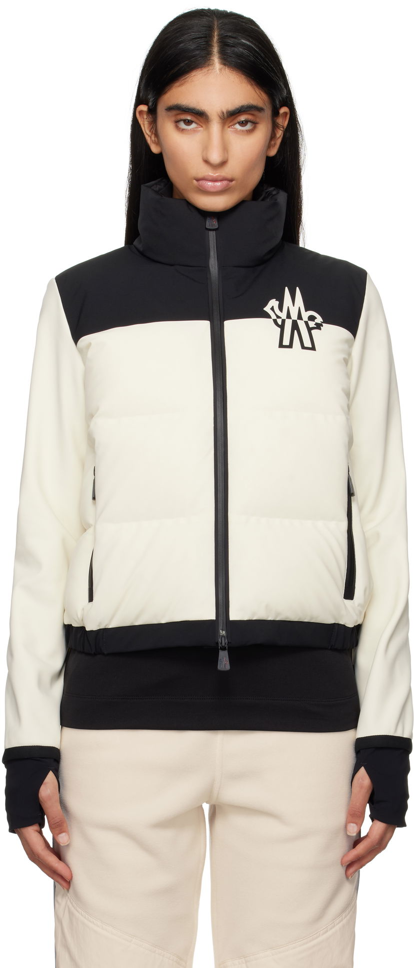 Pufferjacka Moncler Maglia Cropped Down Puffer Jacket Vit | 8G00012-80280