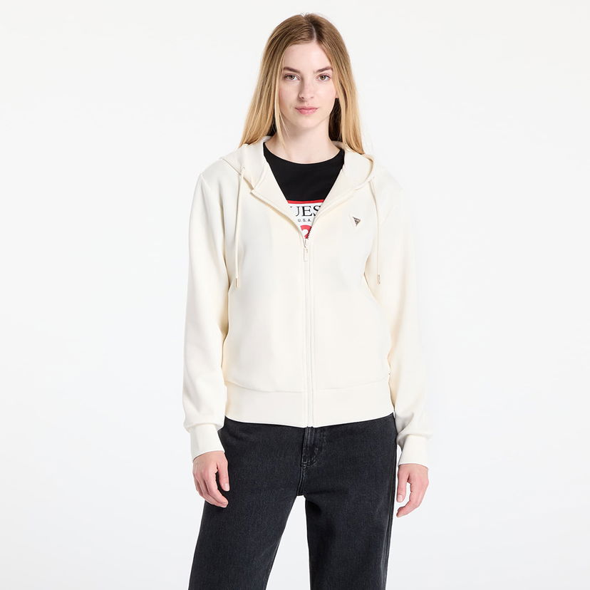 Sweatshirt GUESS GUESS Olympe Full Zip Hoodie Vit | V4YQ06KCAY2-G6K5