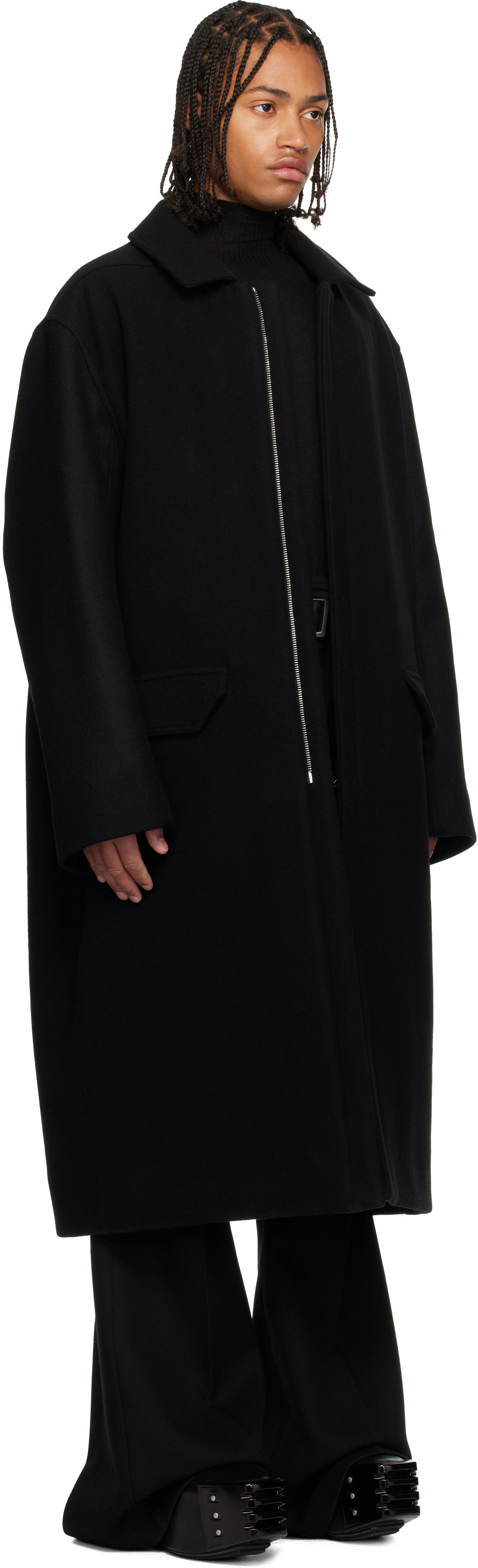 Regnrock Rick Owens Concordians Jumbo Mac Coat Svart | RR02E1913 WSF, 1