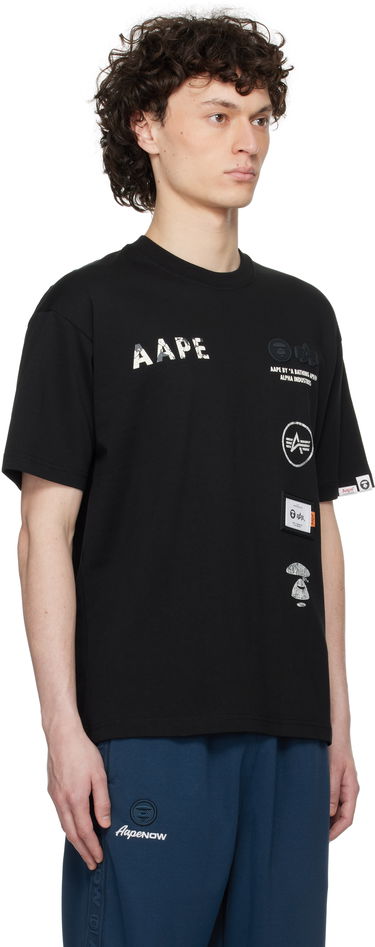 T-shirt AAPE by A Bathing Ape AAPE by A Bathing Ape Alpha Industries 'Universe' T-Shirt Svart | AAPTEM9712XXNBKX, 1